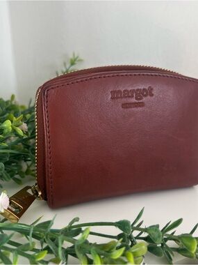 New Margot Genuine Leather Oxblood Brandy Compact Multi Functional Wallet
